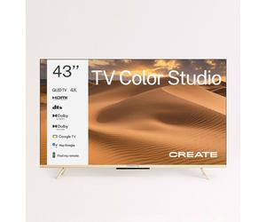 TV COLOR STUDIO 43" - Televisor Smart TV QLED 4K Con Pantalla Antirreflejos Y Estructura De Color Arena