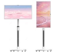 TV con pantalla táctil con ruedas y batería integrada, monitor inteligente de 32 pulgadas, Android 13, táctil de 10 puntos para entretenimiento, para mujeres y madres