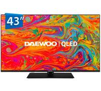Daewoo 43DM65QV - QLED Smart TV 43 Pulgadas 4K HDR, Dolby Vision & Dolby Atmos, Compatible con Alexa, Peana Central, Diseño sin Marcos