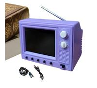 TV de Bolsillo, Retro 8GB Memoria Reproducción USB Decoración del Hogar, TV Vintage de Bolsillo para Casa de Muñecas, para Hogar Dormitorio Oficina Residencia Entrada Estantería Mesa Casa De