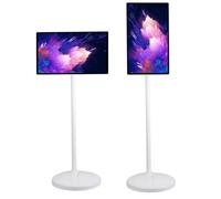 TV de pantalla táctil inalámbrica portátil, pantalla IPS FHD de 24 pulgadas, 1080P, soporte rodante, batería de 6 horas, frecuencia de actualización de 60 Hz, altavoces integrados, 8 GB + 128 GB de