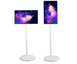 TV de pantalla táctil inalámbrica portátil, pantalla IPS FHD de 24 pulgadas, 1080P, soporte rodante, batería de 6 horas, frecuencia de actualización de 60 Hz, altavoces integrados, 8 GB + 128 GB de