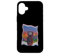 TV Head Glitch Trippy Vintage Creepy Dreamcore Estética Carcasa para iPhone 16 Plus