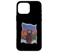TV Head Glitch Trippy Vintage Creepy Dreamcore Estética Carcasa para iPhone 16 Pro Max