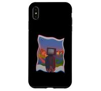 TV Head Glitch Trippy Vintage Creepy Dreamcore Estética Carcasa para iPhone XS Max
