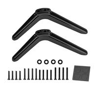 TV Legs, Anti-Tilt Television Stand Feet, 2-Piece Matte Black Base Support, General Flat Screen Replacement, Ideal for Bedroom, Fireplace, Dorm, Apartment Setup, 20x13x3cm