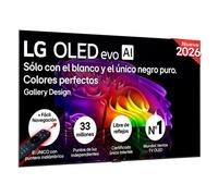 LG OLED65G64LW - TV 65", 4K OLED EVO AI G6, Smart TV, WebOS 26, Procesador α11 AI Gen3, VRR 165Hz, Reflection Free Premium, Dolby Vision y Atmos, Alexa/Google Assistant, Gris Oscuro Titán
