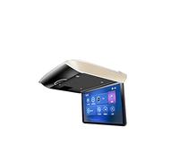 TV para Reposacabezas Monitor de coche plegable eléctrico 15,6 pulgadas, reproductores vídeo abatibles hacia abajo, pantalla montaje en techo TV, IPS, USB, FM, BT(17.3 inch Beige)