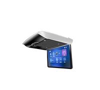 TV para Reposacabezas Monitor de coche plegable eléctrico 15,6 pulgadas, reproductores vídeo abatibles hacia abajo, pantalla montaje en techo TV, IPS, USB, FM, BT(15.6 inch Gray)