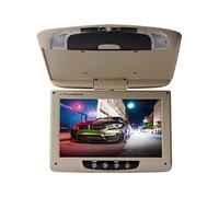 TV para Reposacabezas Monitor de techo coche 11 pulgadas, pantalla LCD abatible hacia abajo, montaje en vídeo Multimedia superior(11 inch Beige)