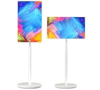 TV portátil 2026 de 24 pulgadas, 27 pulgadas, 32 pulgadas, pantalla giratoria, monitor de pantalla táctil con cámara de 8 MP, soporte de suelo ajustable para TV para uso comercial/doméstico, 27