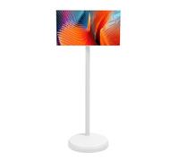 TV Portátil con Pantalla Táctil de 21,5 Pulgadas - TV Exterior con Pantalla Inalámbrica 6G+128G con Cámara y Soporte de TV Ajustable sobre Ruedas, TV TFT (Enchufe Europeo 100-240