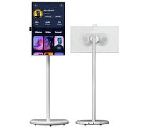 TV Portátil de 27", TV Enrollable con Ruedas de Pantalla Táctil 1080P, Android 15, 6 GB + 128 GB, Cámara de 13 MP, Televisor Enrollable con Batería Integrada de 9000 mAh, Ajuste Multiángulo White