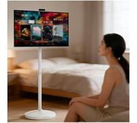 TV portátil, monitor de pantalla táctil 1080P sobre ruedas, Smart Rolling TV con cámara integrada y batería, Android 3, 8 GB + 128 GB de almacenamiento, pantalla de 27 pulgadas