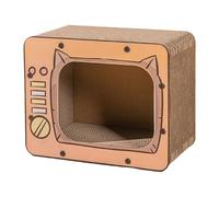 TV Shape Cat House - Cama corrugada para interiores | Cardboard Scratcher with Fun Design, Pet Resting Box, Protector de puerta de sofá, accesorio de juego para conejos pequeños animales