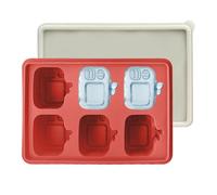 TV-Shaped Silicone Ice Mold, 6-Cavity Reusable Tray with Lid for Whiskey, Cocktails, Juice, Wine, Baking Use at Home, Bar, Restaurant, Rv, Easy Release Ice Maker, 6.3x4.33 Inches