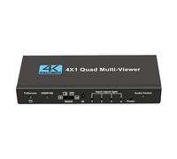 TV Splitter Device, Quad Screen Multiviewer, 4-In-1 Display Adapter, Seamless 4k Output, Real-Time Signal Processing, Ideal for Game Setup, Conference Room Presentations, Security Monitoring