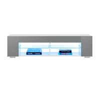 TV Stand High Gloss Bookshelves with LED Light 4-Shelf Console Cabinet Home Office TV Bracket Living Room Furniture (Color : Black)