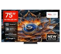 TV TCL 75Q8C 75" QD-Mini LED, 4K HDR Premium 4500, ZeroBorder™, Smart TV con Google TV (Dolby Vision IQ y Atmos, Panel CrystGlow WHVA, Audio by Bang & Olufsen, Motion Clarity Pro de 144 Hz)