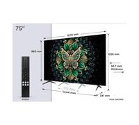 TV TCL QD Mini LED 75C69K 75" 4K UltraHD 120Hz Smart TV Google TV Dolby Vision IQ HDR10+ Onkyo Sound