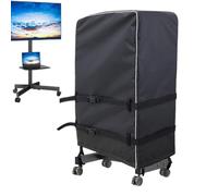 TV Trolley Cover -: 420D Silver Coated | Television Stand Cover - Reflective Waterproof TV Trolley Cloth - Windproof Double Buckle Webbing ŢV Cart Çover,for Inside Living Room Apartment Garden