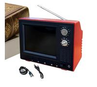 TV Vintage, Retro 8GB Memoria Reproducción USB Decoración del Hogar, TV Miniatura para Casa De Muñecas Diminuta, para Hogar Salón Dormitorio Cocina Residencia Pasillo Entrada Mesa Estantería