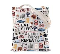 TVD Merch Vampire TV Series - Bolsa de mano para amantes de los vampiros, regalo para amantes de los vampiros, bolsa de compras reutilizable para la compra, bolsa de hombro de vampiro TVD, Bolsa de