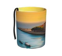 TVGPYBXF Bote de basura para coche Sunset in Barcelona, a prueba de fugas, sin olor, te permite viajar limpio e higiénico.