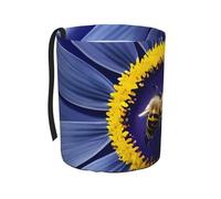 TVGPYBXF Cubo de basura para coche con diseño de abeja y corazón de flores, a prueba de fugas, sin olor, te permite viajar limpio e higiénico.