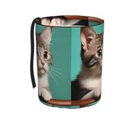 TVGPYBXF Un curioso cubo de basura para automóvil con gatos, a prueba de fugas, sin olor, te permite viajar limpio e higiénico.