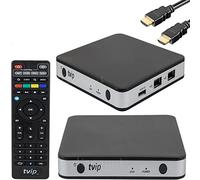 TVIP S-Box v.605 4K HEVC HD, Android 6.0 Linux, multimedia Stalker Streamer de 1 GB de RAM + 8 GB eMMC, tarjeta MicroSD, incluye WiFi de 5 GHz