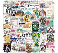 TVIVID 50 pegatinas de Jiu Jitsu para diario, portátil, equipaje, monopatín, graffiti, divertidas y clásicas