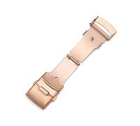 TVKSIPAR 16 18 mm 20 mm 22 mm 24 mm acero inoxidable de doble empuje reloj de reloj hebilla hombres mujeres metal plegable cierre accesorios oro rosa plata(Rose gold,16mm)