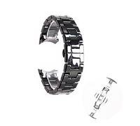 TVKSIPAR 18mm 22mm negro blanco brillante correa de cerámica suave con cierre for Ar1400 Ar1410 Ar1402 Ar1401 reloj pulsera correa de repuesto(Black silver buckle,22mm)