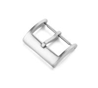 TVKSIPAR 2 piezas de 16, 18, 20, 22, 24 y 26 mm de acero inoxidable for correa de reloj, hebilla de repuesto mate cepillada, piezas de reparación de correa de reloj, negro y dorado(Silver,20mm)