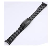 TVKSIPAR 20 Mm 21 Mm Apto For Rolex Apto For Daytona Apto For Oyster Apto For Perpetual Apto For Submariner Apto For Seiko NH35 Correa De Reloj Pulsera Correa De Reloj De Acero Inoxidable Macizo(Black