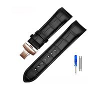 TVKSIPAR 22 Mm 23 Mm 24 Mm Correa De Reloj De Extremo Curvo De Cuero Genuino Apta For Correa De Reloj For Tissot 1853 Apto For COUTURIER T035627A T035407A T035439 Correa For Hombres(Black-rose gold,23