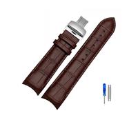 TVKSIPAR 22 Mm 23 Mm 24 Mm Correa De Reloj De Extremo Curvo De Cuero Genuino Apta For Correa De Reloj For Tissot 1853 Apto For COUTURIER T035627A T035407A T035439 Correa For Hombres(Brown-silver,23mm)