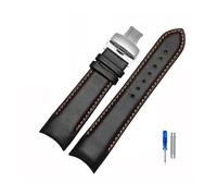 TVKSIPAR 22 Mm 23 Mm 24 Mm Correa De Reloj De Extremo Curvo De Cuero Genuino Apta For Correa De Reloj For Tissot 1853 Apto For COUTURIER T035627A T035407A T035439 Correa For Hombres(Oragne line-silver