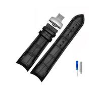 TVKSIPAR 22 Mm 23 Mm 24 Mm Correa De Reloj De Extremo Curvo De Cuero Genuino Apta For Correa De Reloj For Tissot 1853 Apto For COUTURIER T035627A T035407A T035439 Correa For Hombres(Black-silver,22mm)