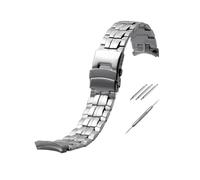 TVKSIPAR Accesorios De Reloj Aptos For Casio EF-550D Interfaz De Arco Hebilla Plegable De 22MM Correa De Acero Inoxidable De Alta Gama For Negocios For Hombres Y Mujeres(Silver)