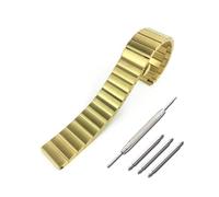 TVKSIPAR Accesorios for reloj, correa de acero de 16mm, 18mm, 20mm y 22mm, correa de acero inoxidable, correa de Metal deportiva resistente al agua, correa de reloj for hombre y mujer(Gold,16mm)