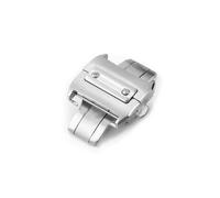 TVKSIPAR Ajuste for Cartier hombres mujeres oro rosa plata acero inoxidable sólido ajuste for Santos100 correa de reloj de cuero genuino hebilla plegable(Steel,21mm)