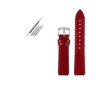 TVKSIPAR Ajuste for Casio correa de cuero Vintage A158 A159 A169 AE-1200 AE1200 AE1300 SGW-300/400 AQ-150W pulsera de cuero de vaca pulsera Retro 18mm(Red-silver)