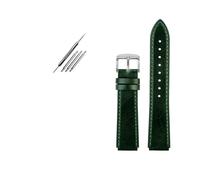 TVKSIPAR Ajuste for Casio correa de cuero Vintage A158 A159 A169 AE-1200 AE1200 AE1300 SGW-300/400 AQ-150W pulsera de cuero de vaca pulsera Retro 18mm(Green-silver)