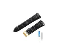TVKSIPAR Apto for correa de reloj For Guess W0040G3 W0040G5 W0247G3 correas de cuero(Black-GD-K1)