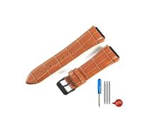 TVKSIPAR Apto for correa de reloj For Guess W0040G3 W0040G5 W0247G3 correas de cuero(Brown Yellow-BK-K1)