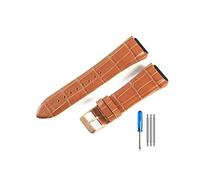 TVKSIPAR Apto for correa de reloj For Guess W0040G3 W0040G5 W0247G3 correas de cuero(Brown Yellow-RS-K1)