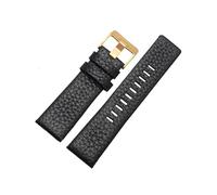 TVKSIPAR Apto For Pulsera De Cuero Genuino Fit For DIESEL DZ7311 DZ7332 DZ7314 DZ1405 DZ4323 Correa De Reloj Negro Marrón 22mm 24mm 26mm 28mm 30mm(B black-gold,28mm)
