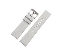 TVKSIPAR Apto For Pulsera De Cuero Genuino Fit For DIESEL DZ7311 DZ7332 DZ7314 DZ1405 DZ4323 Correa De Reloj Negro Marrón 22mm 24mm 26mm 28mm 30mm(B white-silver,28mm)